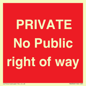 PRIVATE No Public right of way